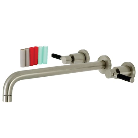 Kingston Brass KS8048DKL Wall Mount Tub Faucet, Brushed Nickel KS8048DKL
